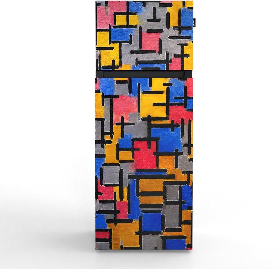 Nunki MEDIUM-AMOND Dubbel-Deurs Koelkast E Klasse 206l Piet Mondriaan Satin (ALL sides)