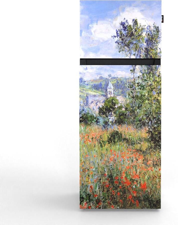 Nunki MEDIUM-FMONE Dubbel-Deurs Koelkast E Klasse 206l Claude Monet Zicht op Vétheuil Satin (FRONT only)