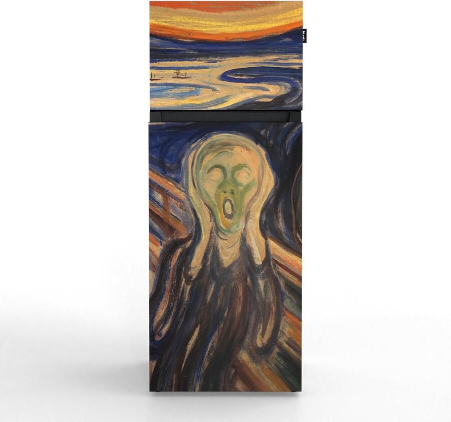 Nunki MEDIUM-AMUN Dubbel-Deurs Koelkast E Klasse 206l Edvard Munch De Schreeuw Satin (ALL sides)