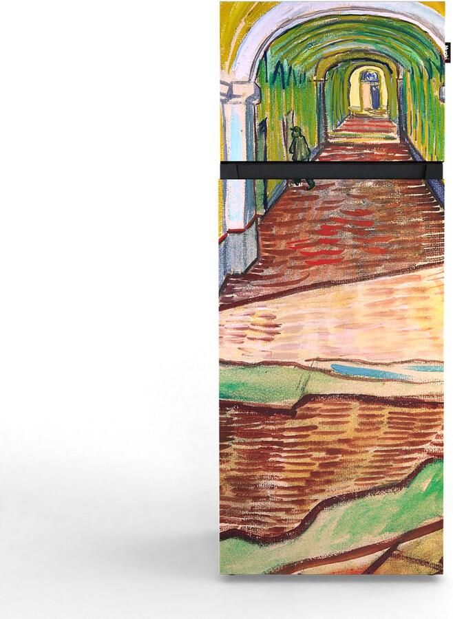 Nunki MEDIUM-AVGO Dubbel-Deurs Koelkast E Klasse 206l Vincent Van Gogh Gang in het gesticht Satin (ALL sides)