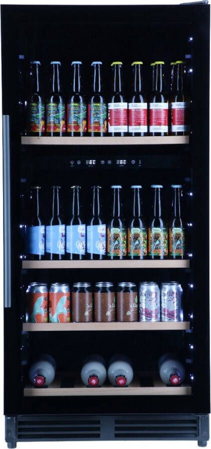 OEM Bierkoelkast Bamberg vol glazen deur 192 Flessen Zwart Bierkoelkast Bamberg vol glazen deur 192 Flessen Kleine koelkast glazen deur Flessenkoelkast Bier koelkast - Foto 1