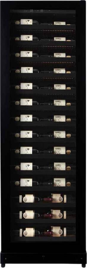 Pevino Imperial Wijnkoelkast 54 flessen 1 zone Zwart mat staal