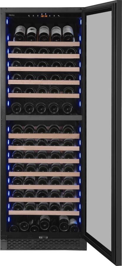 Pevino Toonzaalmodel NG 180 Zwart Glazen Front 2 zones 150 Flessen Greeploos - Foto 3