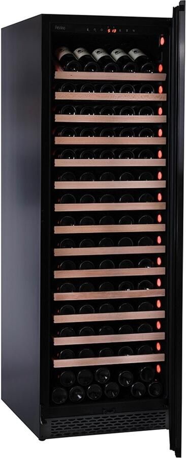 Pevino PNG180S-HHBS Wijnbewaar- of Serveerkast 1 Zone 159 Fl.- Black Steel Deurslot Temperatuuralarm - Foto 2