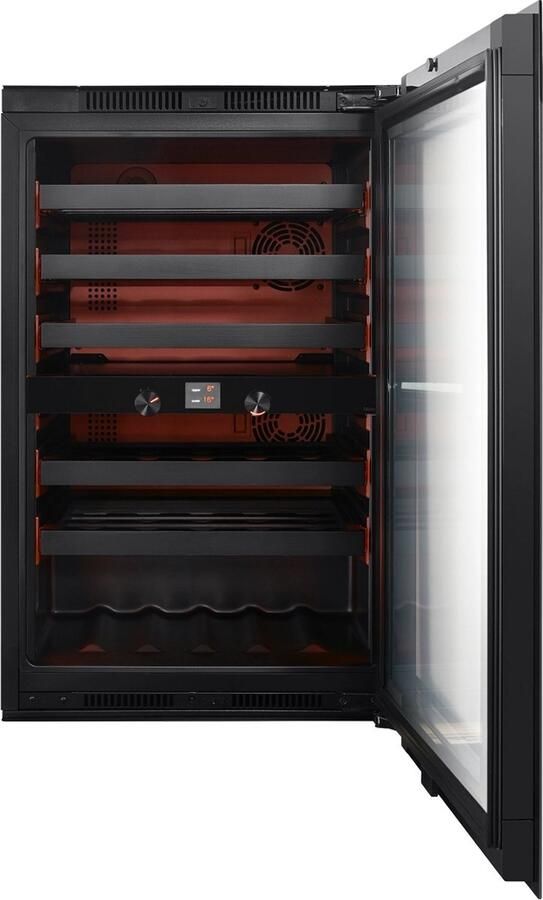 Pevino Wijnkoelkast Noble 40 flessen 2 temperatuurzones zwart glas