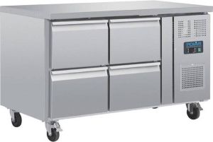 Polar Gekoelde Werkbank Op Wielen 4 Laden GN 1 1 Geventileerd DA547 Horeca & Professioneel