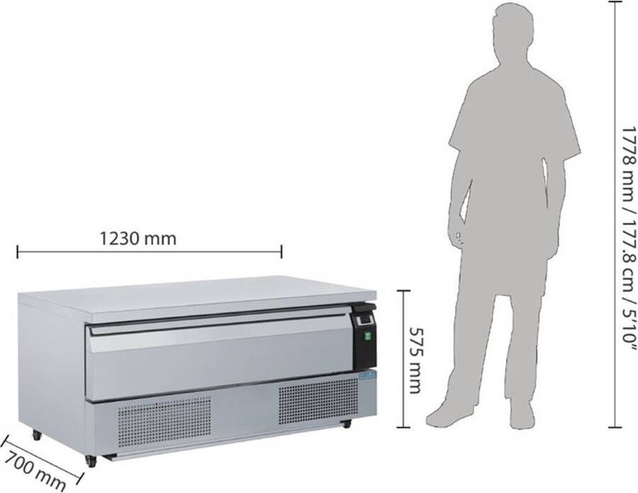 Polar U-serie compacte vriezer 1 lade 3x GN 1 1 DA995