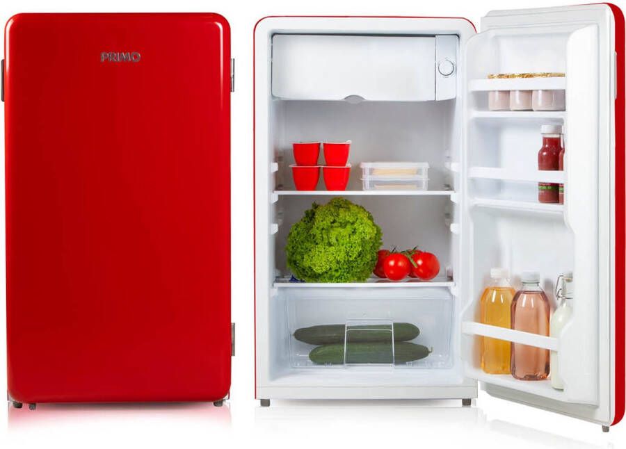 PRIMO PR152RKR Koelkast Tafelmodel Retro Koelkast Vrijstaand 93L E Rood - Foto 2
