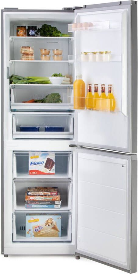 PRIMO PR183CIN Koelvriescombinatie No Frost 338L Vrijstaande Koelkast C 35dB Stil Inox