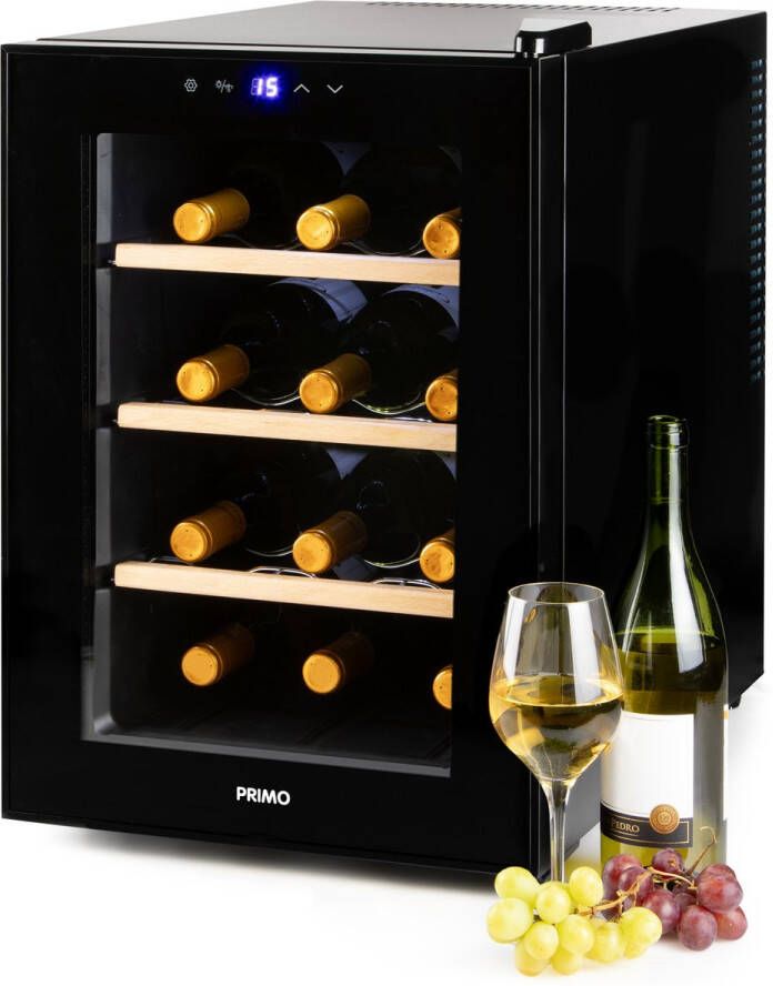 PRIMO PR190WK Wijnkoelkast Wijnklimaatkast 12 Flessen F Zwart