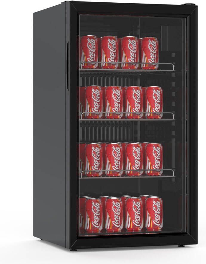 Promo line Mini koelkast 80 liter Glasdeur Zwart Promoline