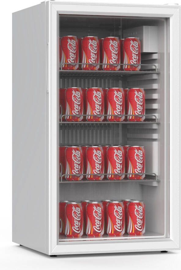 Promo line Mini koelkast 80 liter Glasdeur Wit Promoline
