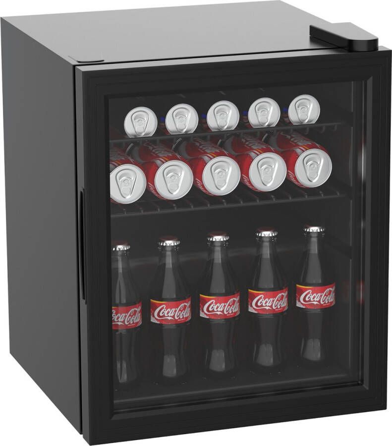 Promo line Mini koelkast 50 Liter Glasdeur Zwart Promoline