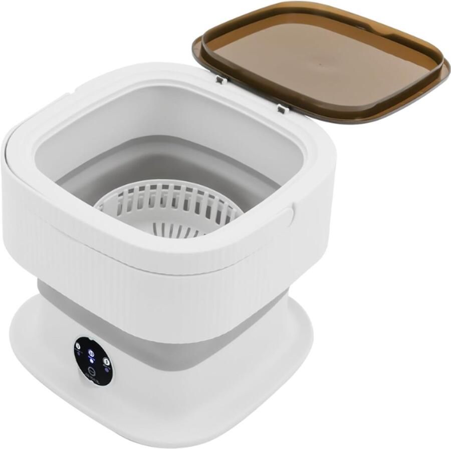 RONN Camping Wasmachine Mini Wasmachine Wasmachines 10L met Centrifuge Wit 30cm x 30cm x 28cm