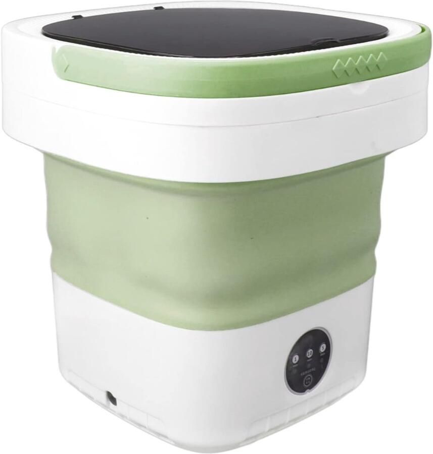 RONN Camping Wasmachine Mini Wasmachine Wasmachines Opvouwbare Kleine Wasmachine en Droger 7.5L met Afvoer Groen 30cm x 30cm x 33cm