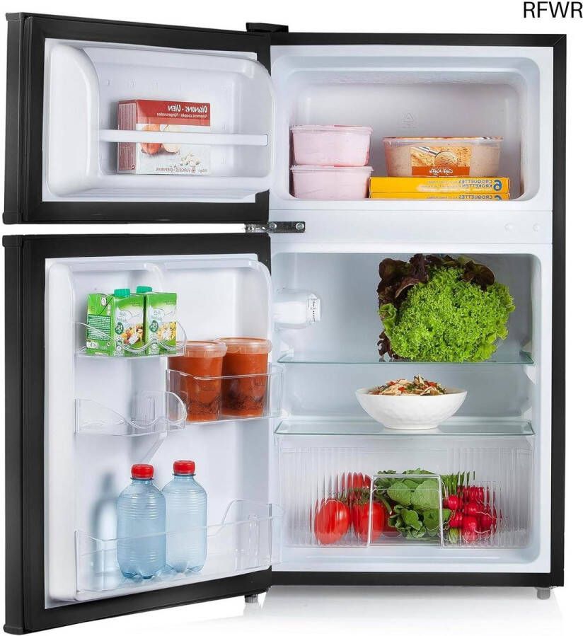 RFWR Compacte tafelmodel koelkast met vriesvak 87L Energieklasse E Zwart