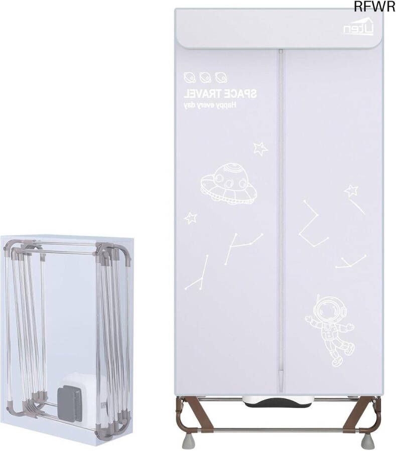 RFWR Draagbare Elektrische Wasdroger met Grote Capaciteit 170 cm 1500 W Sneldrogend Design