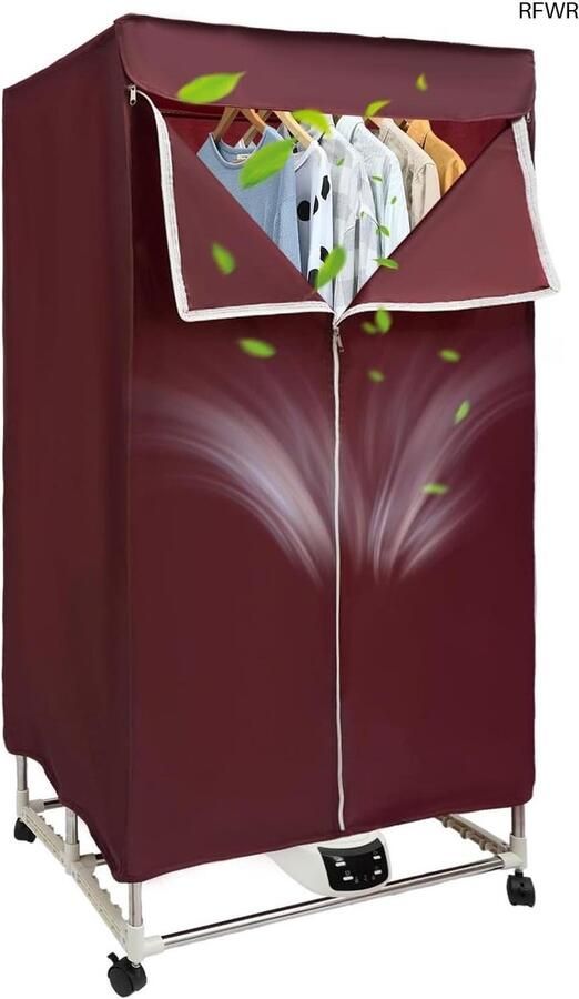 RFWR Draagbaar Elektrisch Droogrek met Afstandsbediening en Instelbare Droogtijd 1200-1500 W Drie Snelheden
