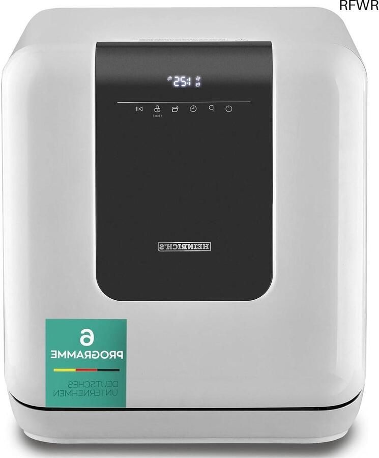 RFWR Draagbare mini-vaatwasser met 6 liter watertank Tafelvaatwasser voor kantoor en camping 6 programma's