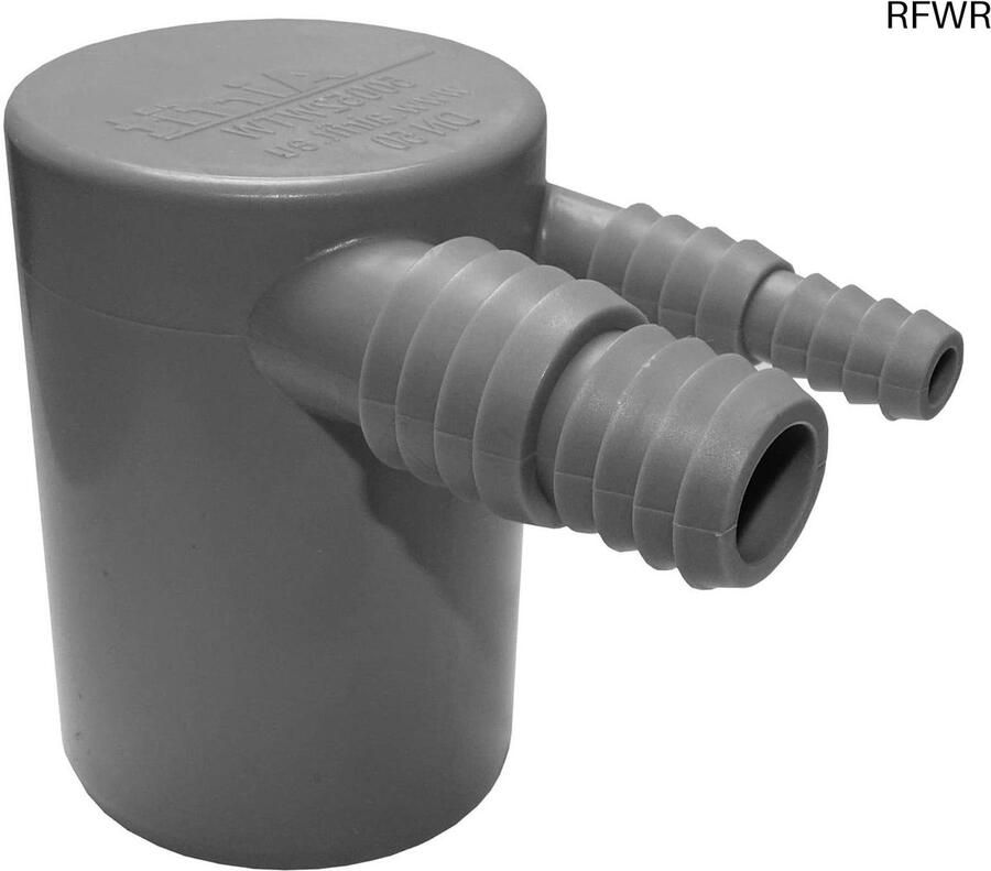 RFWR Dubbele Aansluithoek voor Wasmachine en Condensdroger DN 50 Grijs