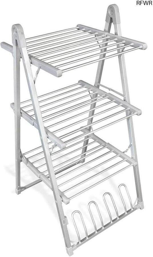 RFWR Elektrische droogmolen Inklapbaar Aluminium en ABS 300W Compact en Efficiënt