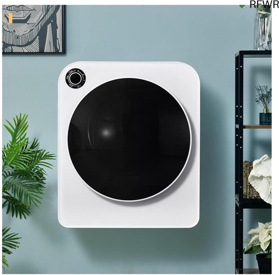 RFWR Kleine wasdroger met 5 programma's Wandmonteerbare afvoerdroger met oververhittingsbeveiliging en drievoudige filter