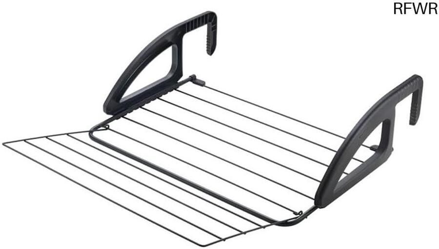 RFWR Verwarmings- en balkonwasdroger Verstelbaar metaal 62 x 61 cm Mat zwart