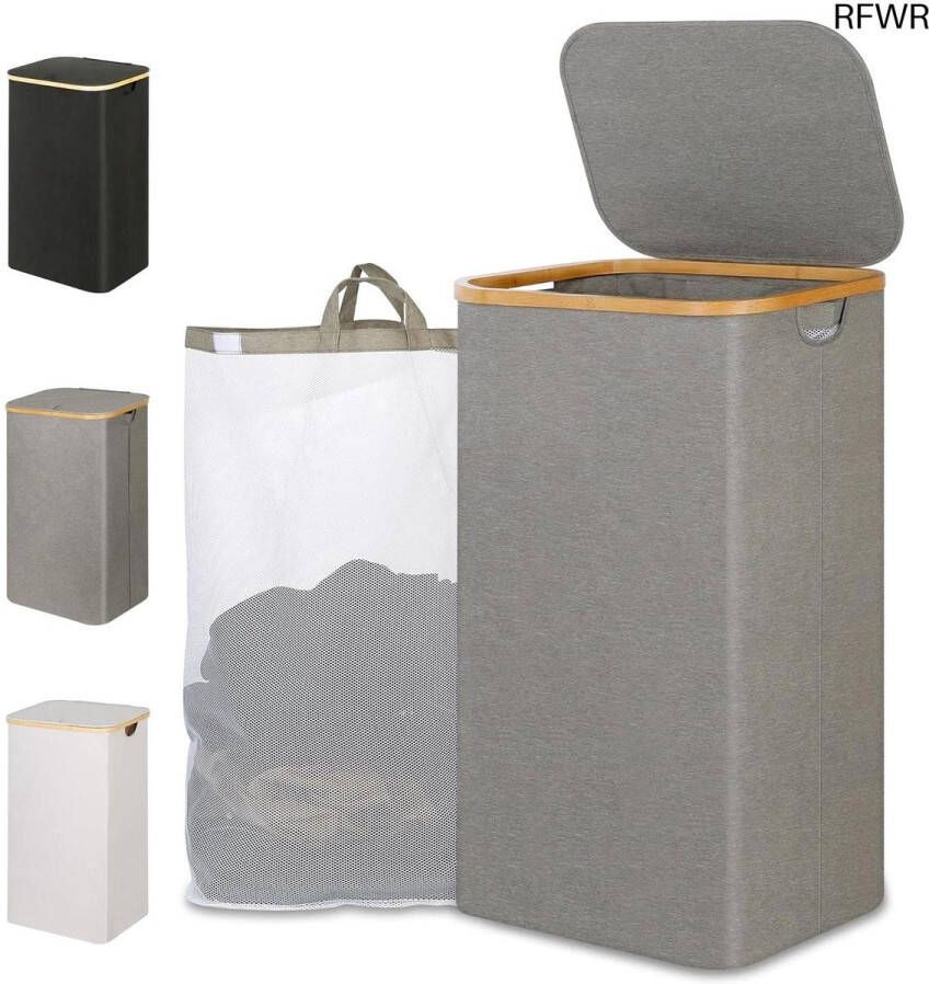 RFWR XL Wasmand 110 liter Opvouwbare Wasmand met Deksel en Handvat voor Vuile Kleding en Speelgoed