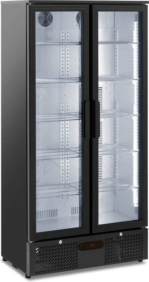 Royal Catering Dranken koelkast 458 l Acero con revestimiento en polvo Black
