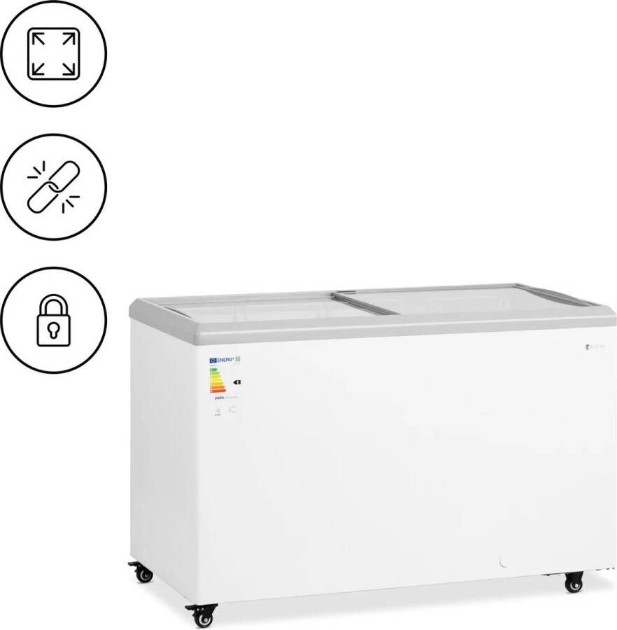 Royal Catering Freezer 360 L glazen deuren afsluitbaar