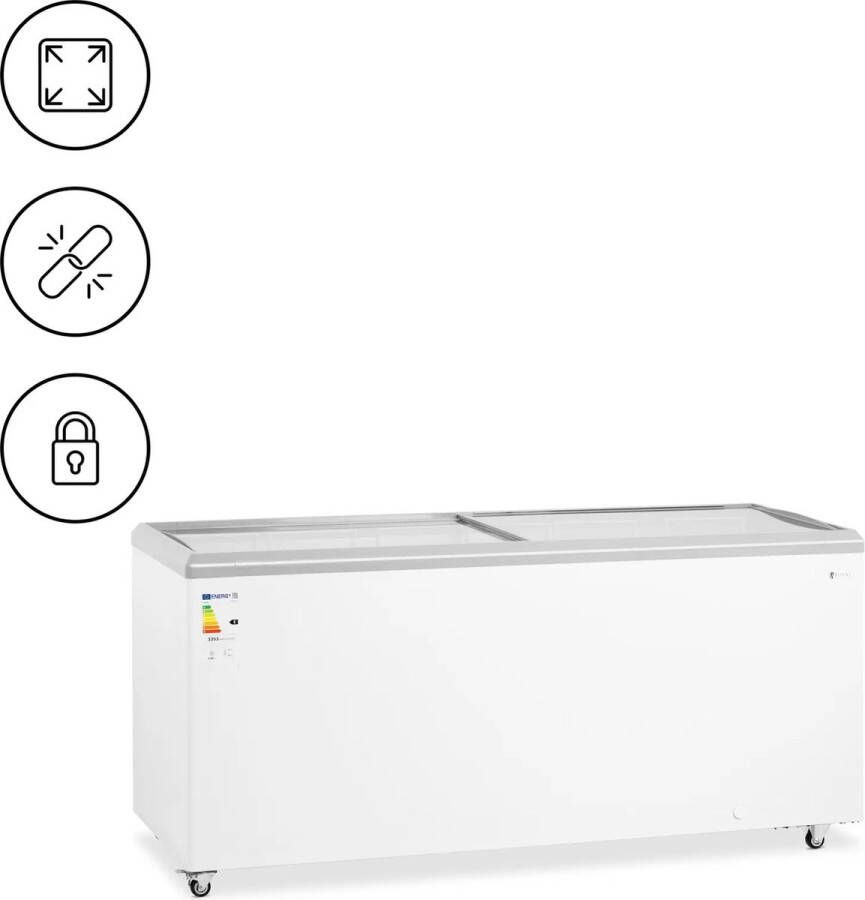 Royal Catering Freezer 550 L glazen deuren afsluitbaar