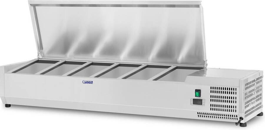 Royal Catering Opzetkoelvitrine 140 x 33 cm 6 GN 1 4 containers