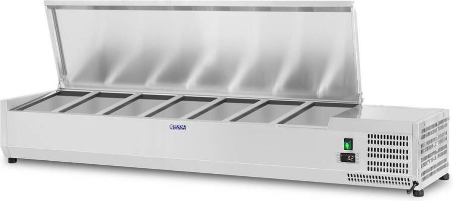 Royal Catering Opzetkoelvitrine 150 x 33 cm 7 GN 1 4 containers