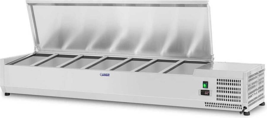 Royal Catering Opzetkoelvitrine 160 x 39 cm 7 GN 1 3 containers