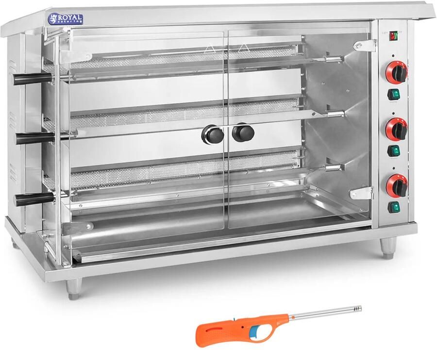 Royal Catering RCGCG-15 Gas Kipgrill 15 kW Drie Spitten Staal en Glas - Foto 2
