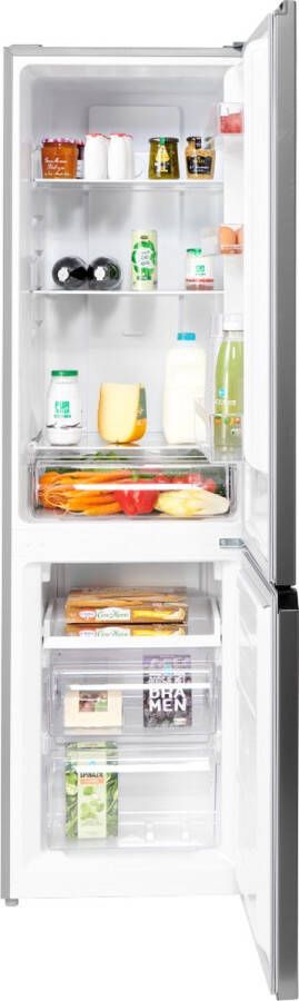 Salora COOLFREEZE180IN Koelvriescombinatie Koelkast Vrijstaand No Frost Roestvrijstaal Koelkasten vrijstaand