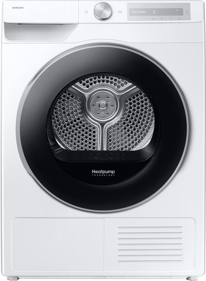 Samsung DV90DG6845LH Vrijstaand Voorbelading Warmtepomp Wit Draaiknop Touch Rechts