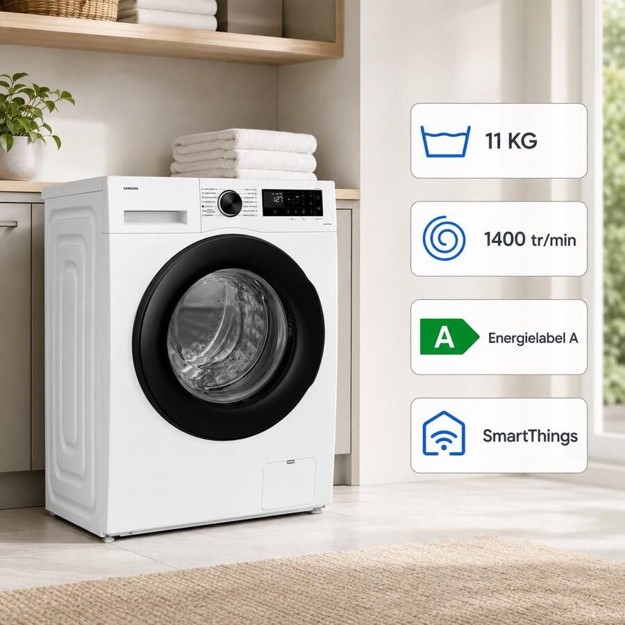 Samsung WW11DG5B25AELE Wasmachine 11 kg A label Stil en slim EN Display