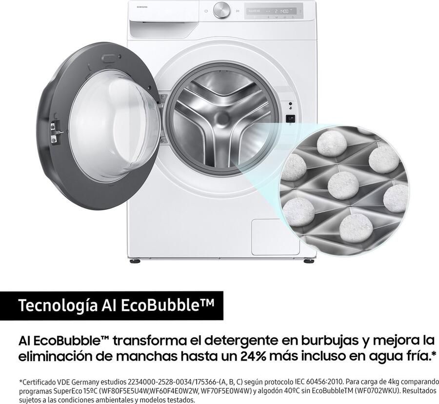 Samsung WW90DG6U85HH wasmachine Voorbelading 9 kg 1400 RPM Wit