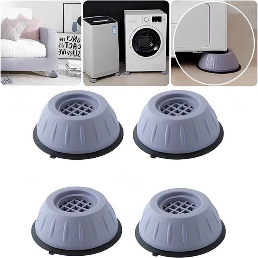 SamuraiSelects Wasmachine Verhoger 8CM Antislip Wasmachine Voeten Trillingsdempers Wasmachine Geluidsdemper Wasmachine Anti Vibratie Wasmachine Anti Vibratie Pads Wasdroger Verhoger Koelkast Verhoger
