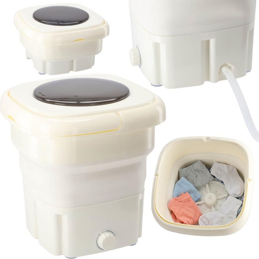 Sarcia.eu Opvouwbare reiswasmachine draagbare miniwasmachine voor op de camping centrifugefunctie 33x35x39 cm 18l