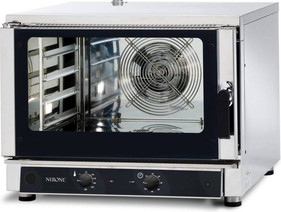 Saro hetelucht-combinatieoven met stoombevochtiging model MID 4 Zwart Zilver