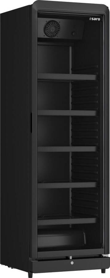 Saro Getränkekoelkast GTK 388 – 388L – Zwart – Glazen deur – LED – Voor horeca & winkel – Energieklasse C – Bestel direct!