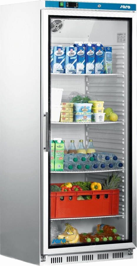 Saro koelkast met glasdeur afsluitbaar groot volume 620 liter professioneel Model HK 600 GD