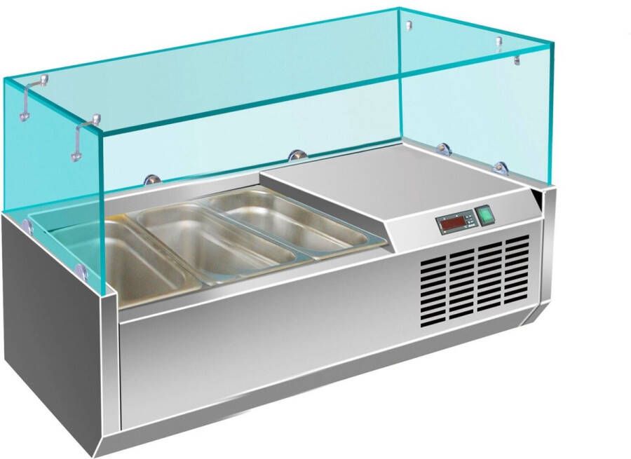 Saro Koelvitrine Glazen Opzet 3x GN 1 3 VRX955 380 323-1029 Horeca & Professioneel
