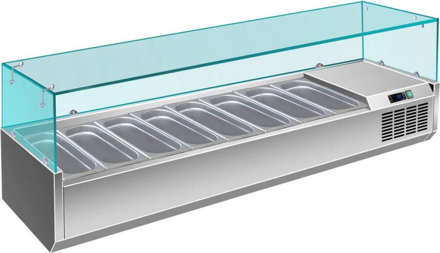Saro Koelvitrine Glazen Opzet 8x GN1 3 VRX1800 380 323-1040 Horeca & Professioneel