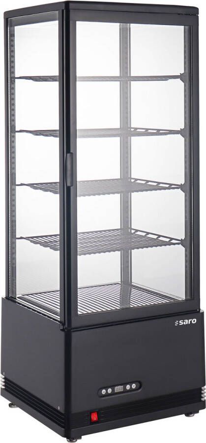 Saro Koelvitrine SC 100 AV – 98 L – Zwart – Circulatiekoeling – LED – Dubbelglas – Energieklasse C – Voor Horeca & Professioneel – Bestel nu!