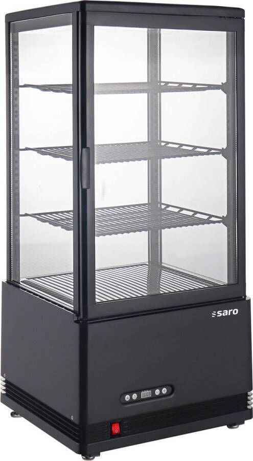 Saro Koelvitrine SC 80 AV – Zwart – 78 L – LED – 0 +12 °C – Horeca Displaykoeler