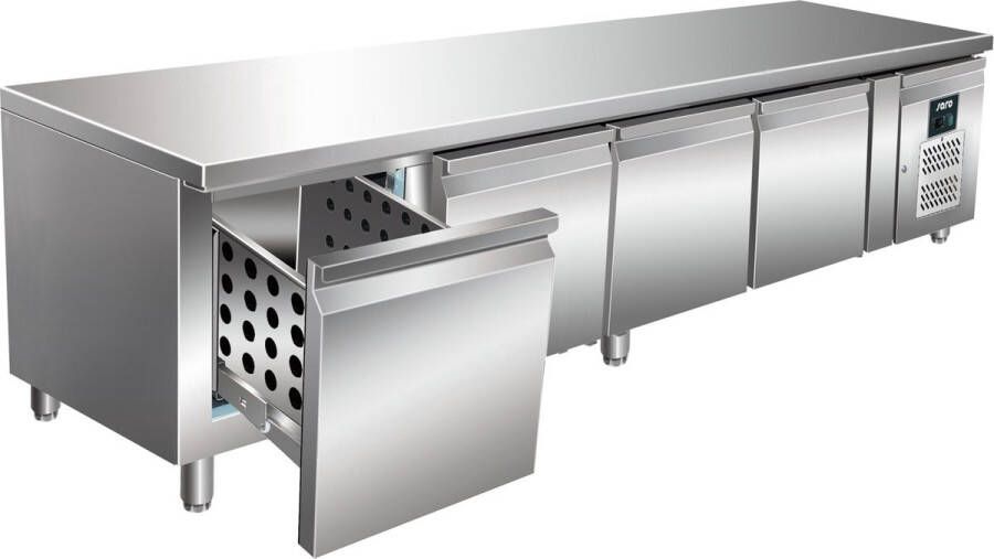 Saro Onderbouw koelwerkbank 4 lades 420L Geforceerd -2°C +8°C Model UGN 4100 TN-4S 323-3117