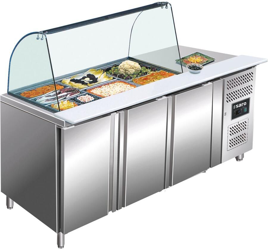 Saro Saladette met glasopstand 3 deuren 3x 1 1GN 323-10715